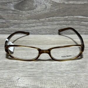 Vera Wang Eyewear V152 TA Tabac 49mm Women's Rectangle Glasses Brown Crystal